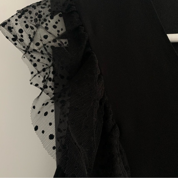 NWT VERO MODA Black Cap-Sleeve V-Neck Dress Size M - Picture 4 of 10